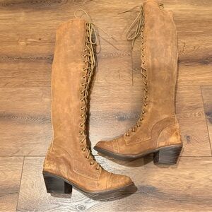 Jeffrey Campbell Sz 7 Tall Lace Up Joe boots Free People